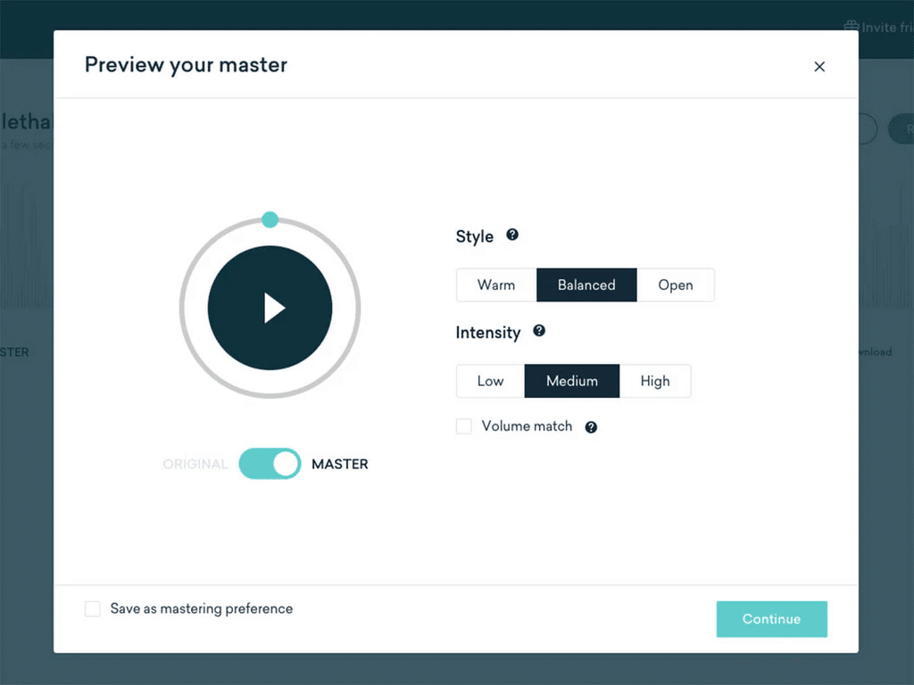 Landr Mastering