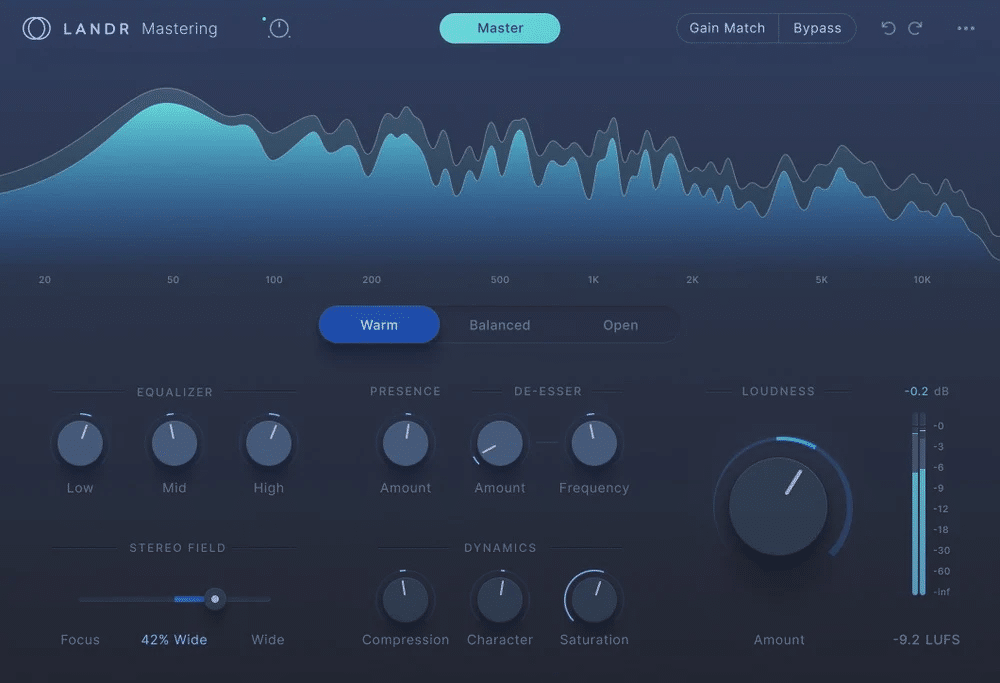 Landr Mastering Plug-in-Screenshot