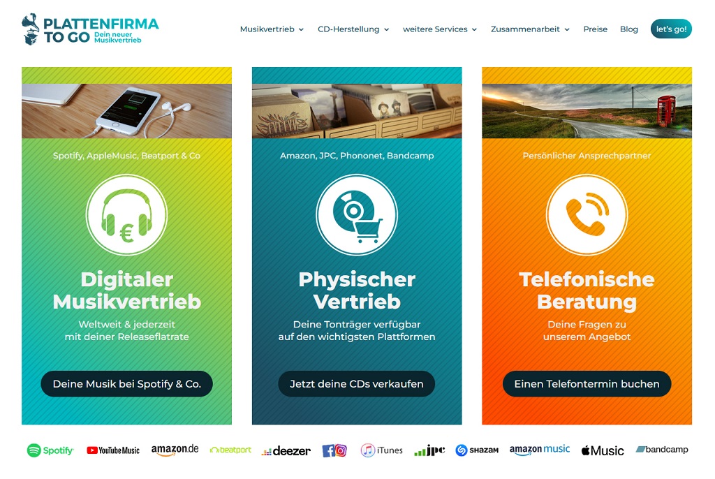 Plattenfirma To Go Website