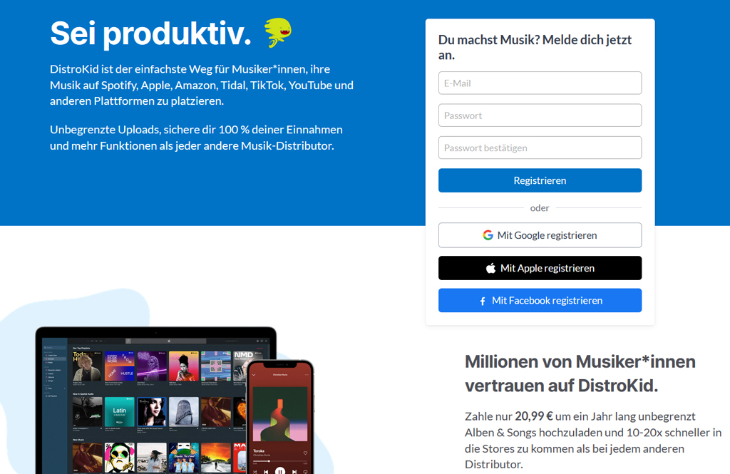 Online-Musikvertrieb Distrokid
