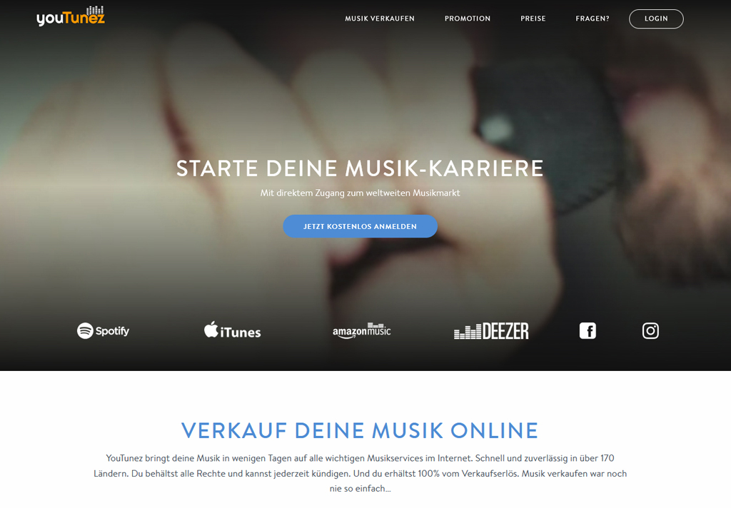 Online-Musikvertrieb YouTunez